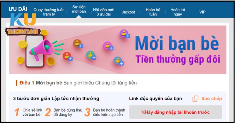 Khuyến mãi Kubet diễn ra liên tục với mức thưởng cao