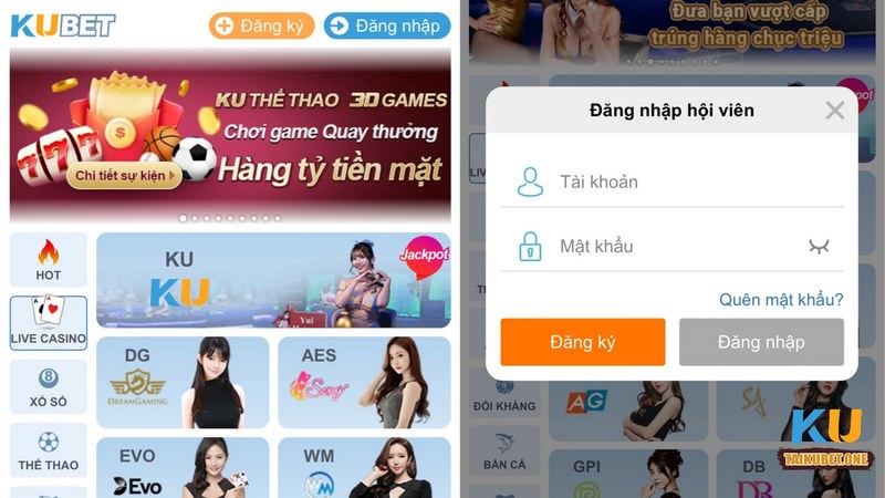 Thành viên đăng nhập tài khoản ngay để tải app Kubet